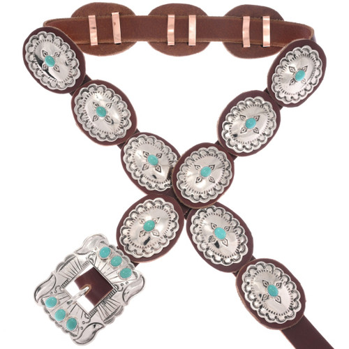 Turquoise Silver Concho Belt 24209