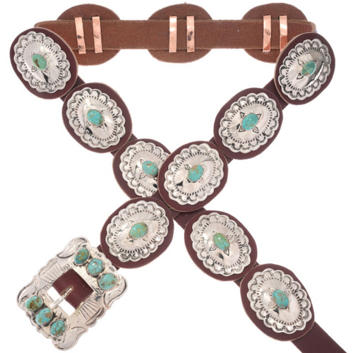 Turquoise Silver Concho Belt 24209