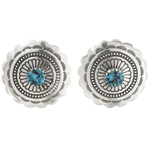 Kingman Turquoise Silver Post Earrings 27322