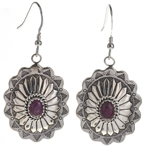 Ruby Silver Concho Earrings 28936
