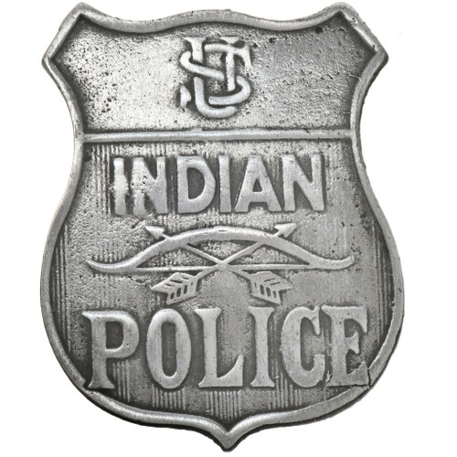 Silver US Indian Police Badge 29195