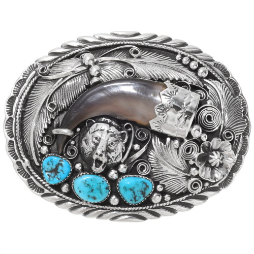 Turquoise Bear Claw Belt Buckle 28227