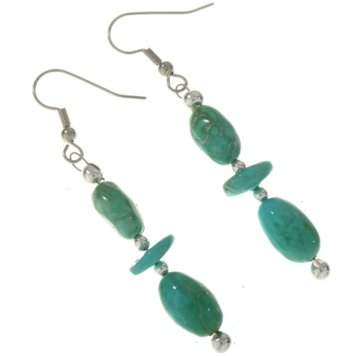Natural Turquoise Silver Earrings 28304