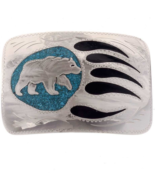Turquoise Bear Paw Belt Buckle 24612 Turquoise Bear Paw Belt Buckle 24612