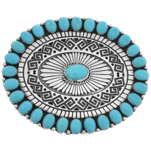 Natural Kingman Turquoise Belt Buckle 28252