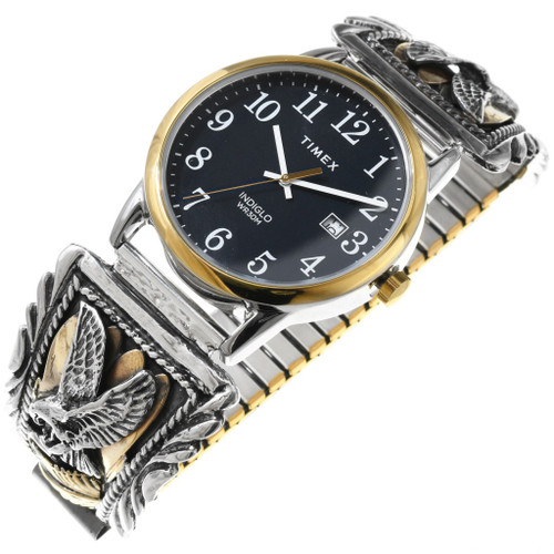Southwest Sterling Silver Gold Mens Watch 31266