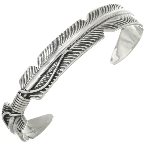 Native American Silver Feather Bracelet 31389