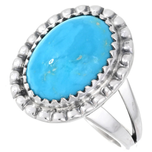 Navajo Turquoise Silver Ladies Ring 31790