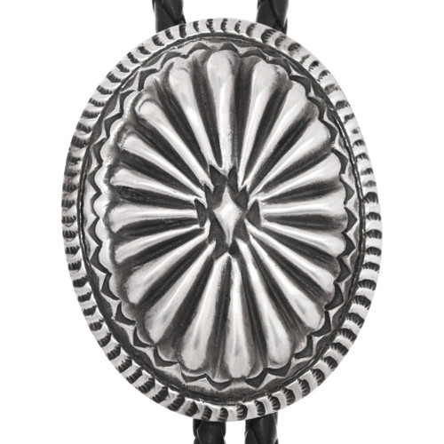 Navajo Sterling Concho Bolo Tie 34282