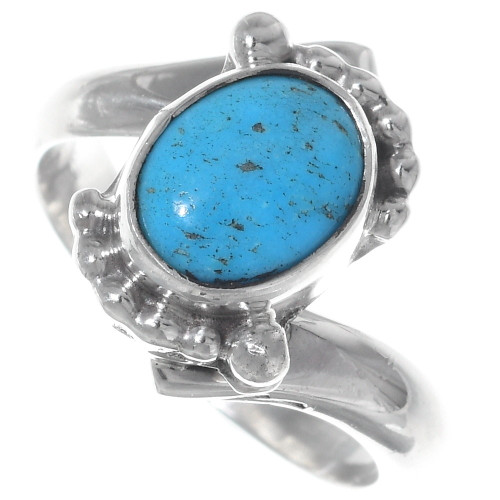 Turquoise Sterling Silver Navajo Ring 35210