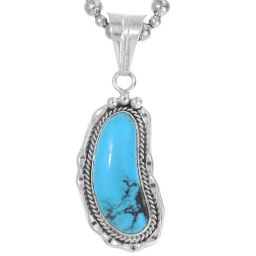 Navajo Blue Turquoise Sterling Silver Pendant 38000