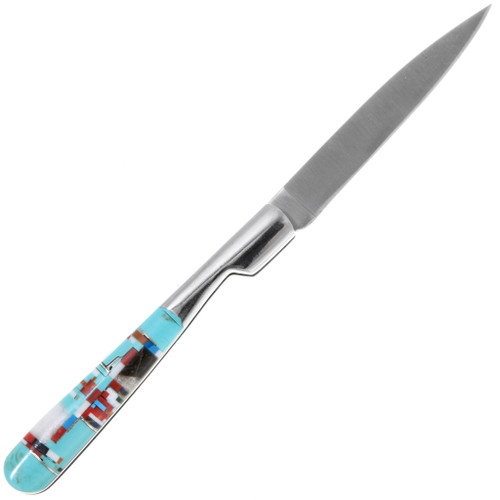 Turquoise Inlay Handle Folding Knife 39839