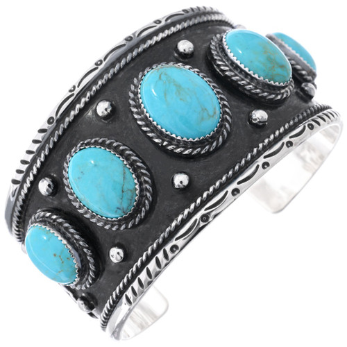 Navajo Kingman Turquoise Cuff Bracelet 40548