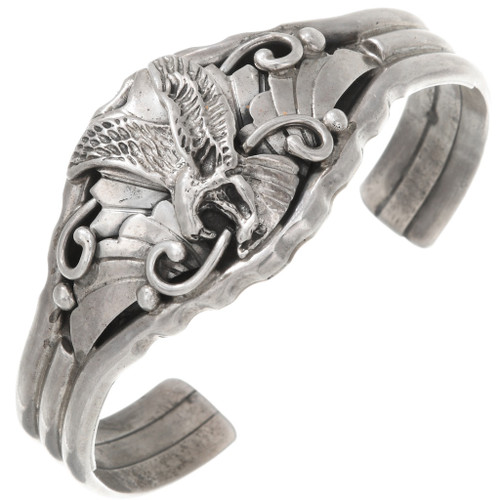 Vintage Navajo Silver Eagle Ladies Cuff Bracelet 40765