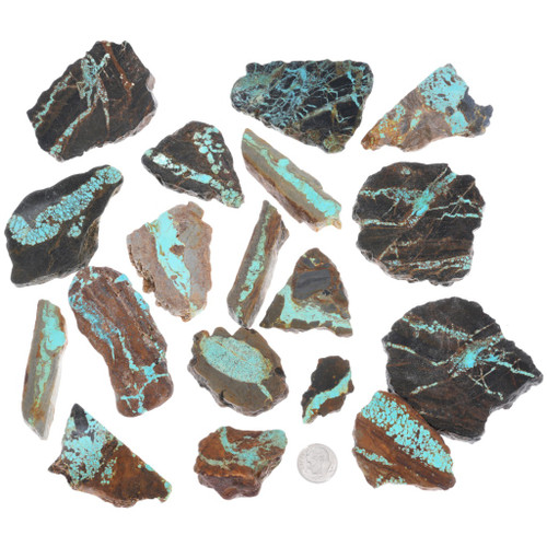 Number 8 Ribbon Turquoise Rough 37254