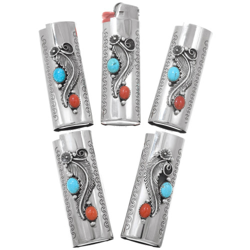 Vintage southwestern .925 sterling silver turquoise and coral lighter case  for Sale in Downey, CA - OfferUp
