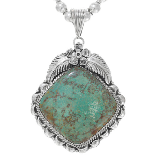 Native American Turquoise Silver Pendant 32999