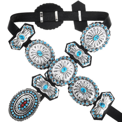 Sterling Silver Turquoise Concho Belt 41375