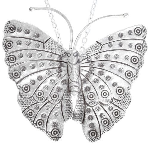 Large Sterling Silver Butterfly Pendant 41448