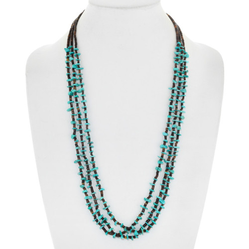 Turquoise Nugget Beads Heishi Navajo Necklace 31768