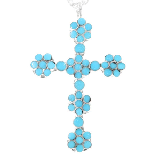 Zuni Turquoise Cross Pendant 41789