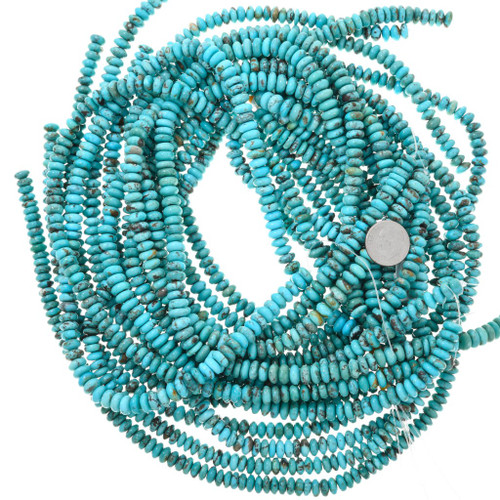 Sonoran Turquoise Rondelle Beads 7mm 37494