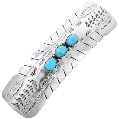 Navajo Turquoise Sterling Silver Barrette 42210