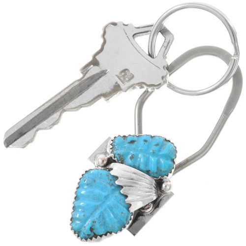 Carved Turquoise Native American Key Ring 37538
