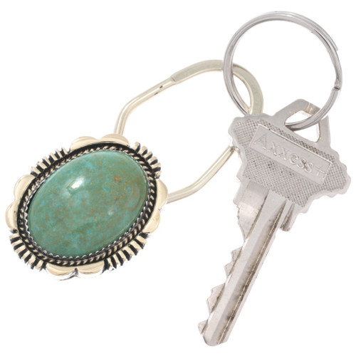 Green Turquoise Gold Key Ring 43287