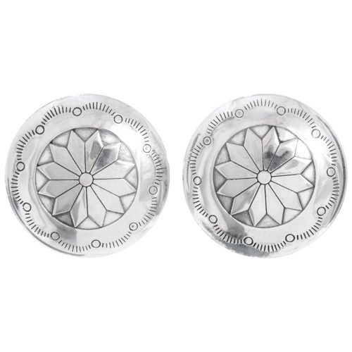 Native American Sterling Concho Earrings 43334