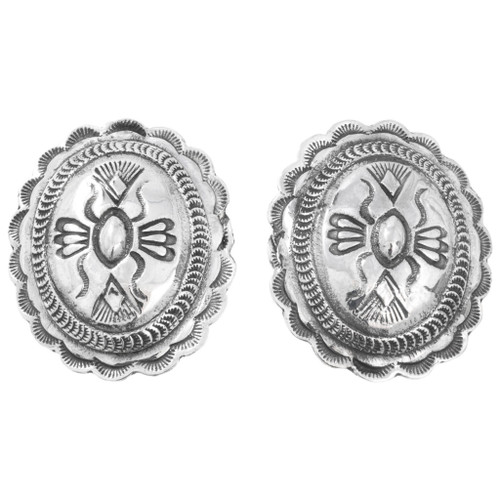 Navajo Silver Concho Earrings 43708
