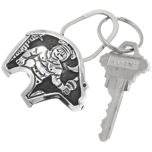 Native American Clown Kachina Silver Bear Key Ring 44190
