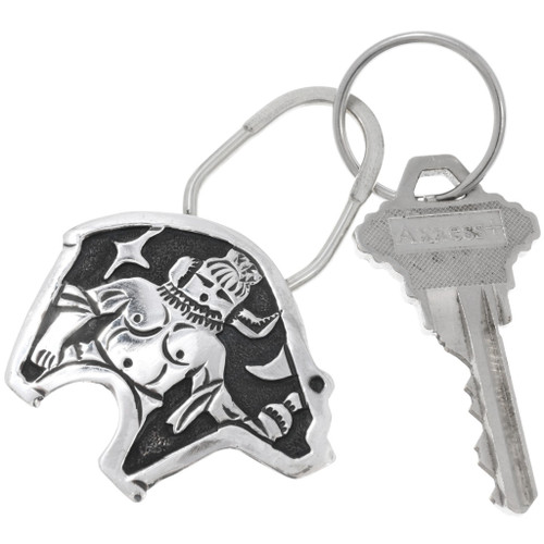 Navajo Sterling Silver Kachina Key Chain Ring 44198