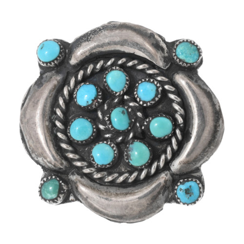 Vintage Sterling Silver Turquoise Brooch Pin 44237