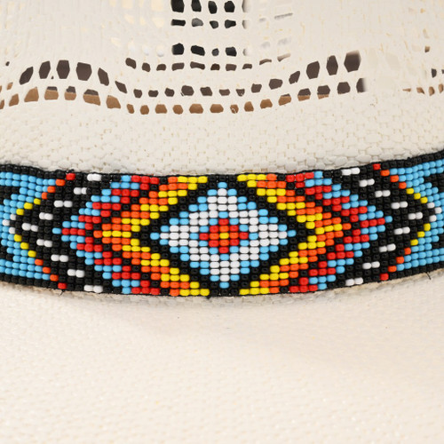 Native American Indian Beaded Leather Hatband 40076
