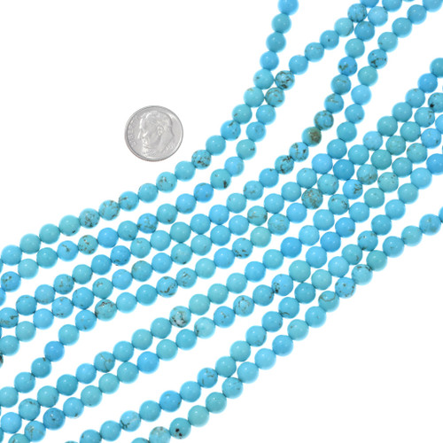 Round Turquoise Beads 6mm High Grade Sky Blue 37911