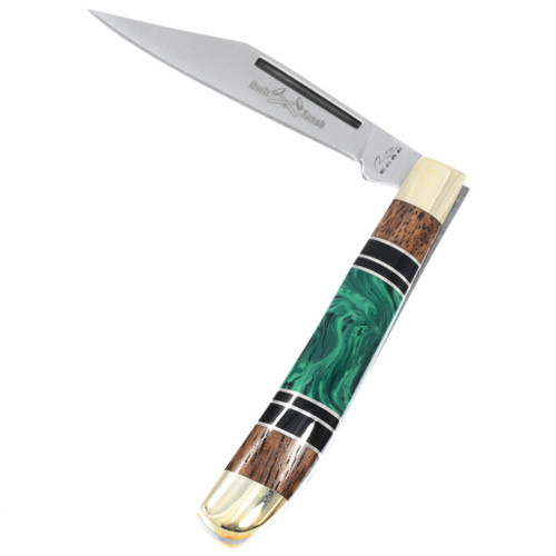 Navajo Malachite Inlay Pocket Knife 44393