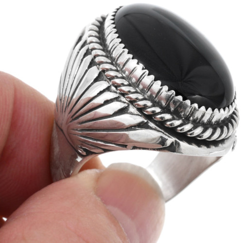 navajo Onyx silver 925リング約15.5号 Native American Navajo Black Onyx & Sterling Silver Ring | eBay
