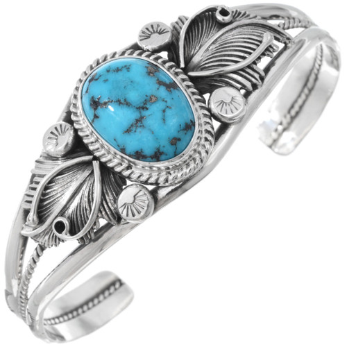 Ladies Navajo Sterling Silver Ithaca Peak Turquoise Bracelet 44676