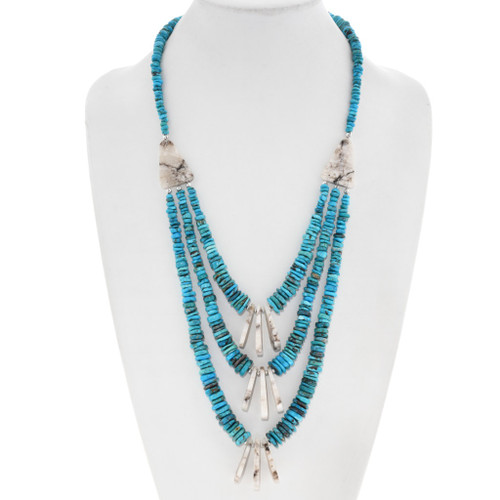 Native American White Buffalo Turquoise Necklace 46139