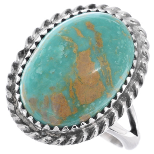 Navajo Genuine Turquoise Silver Ladies Ring 46633