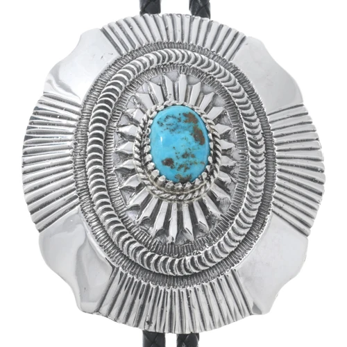 Sterling Silver Turquoise Nugget Bolo Tie 47352