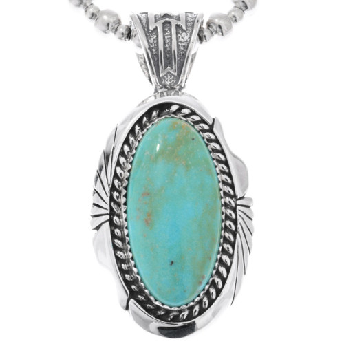 Sterling Silver Number Eight Turquoise Pendant 47636