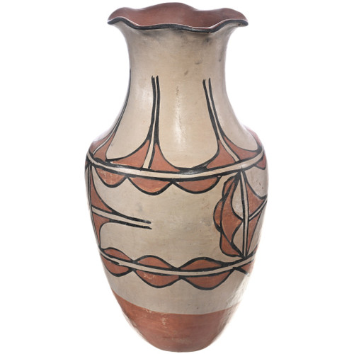 Old Santo Domingo Pueblo Large Vase Polychrome Pottery 47764