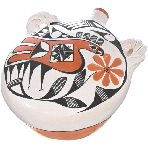 Vintage Acoma Polychrome Canteen Pottery 47788