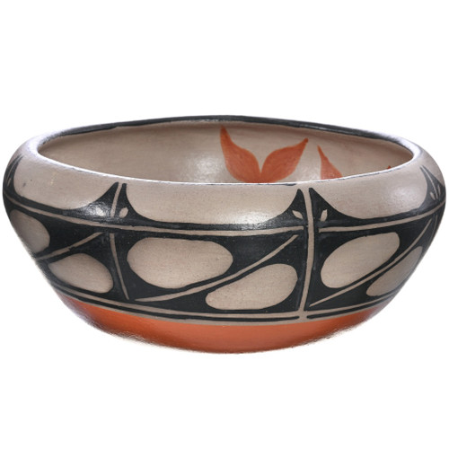 Hand Painted Polychrome Santo Domingo Bowl Mid 20th Century 47801