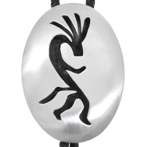  Overlaid Sterling Silver Kokopelli Bolo Tie 47934