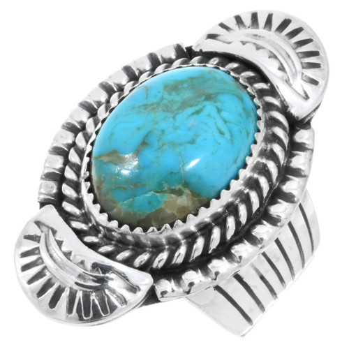 Navajo Sterling Silver Patagonia Turquoise Ring 47940