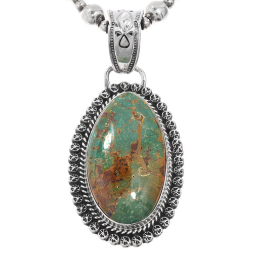 Navajo Sterling Silver Number Eight Turquoise Pendant 48127