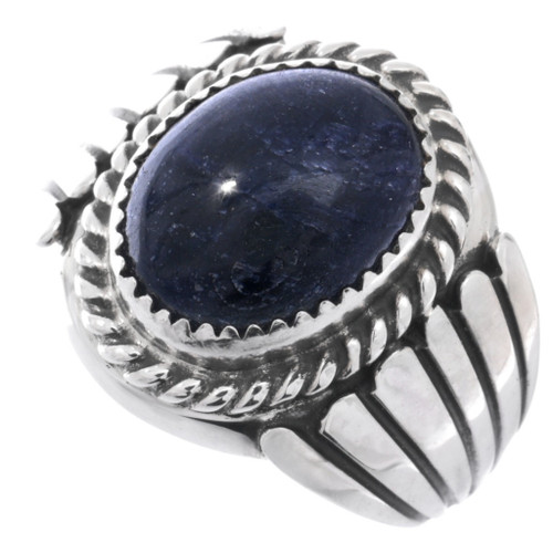 Native American Sterling Silver Star Sapphire Mens Ring 48206